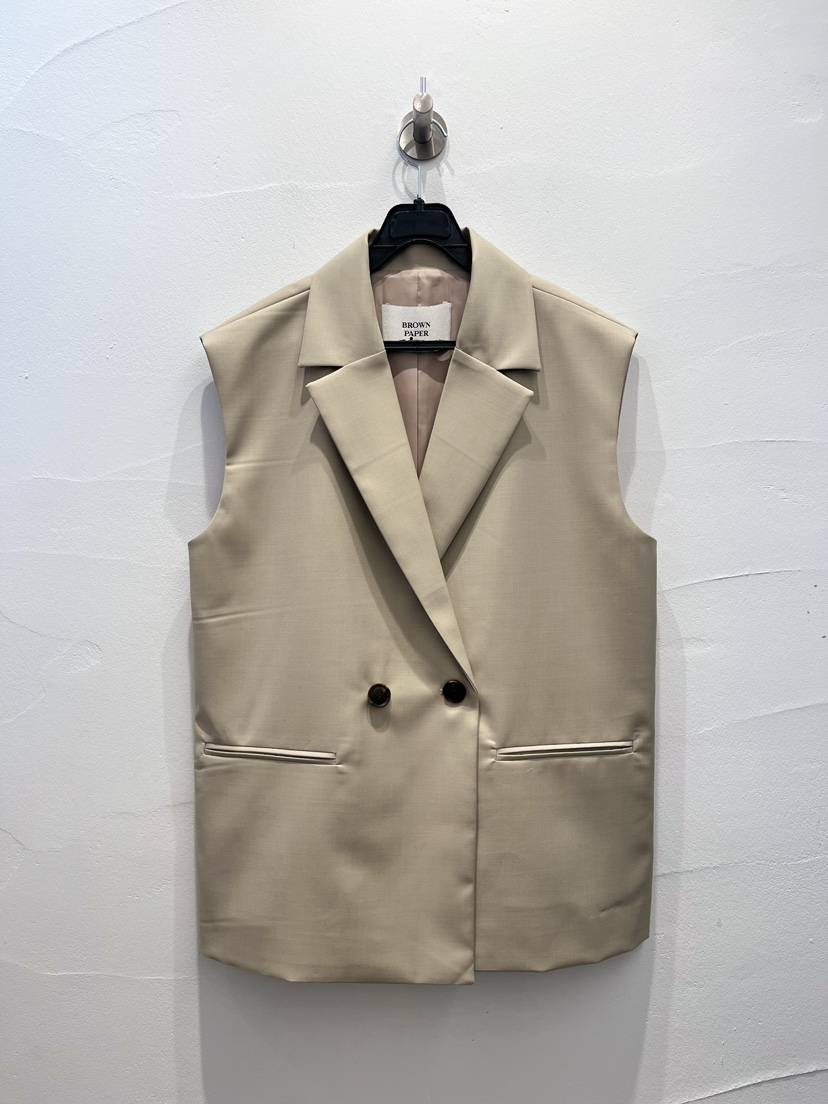 BROWN PAPER-S韓國代購女裝新品人氣休閑推薦職業時尚馬甲BROWN PAPER-S馬甲