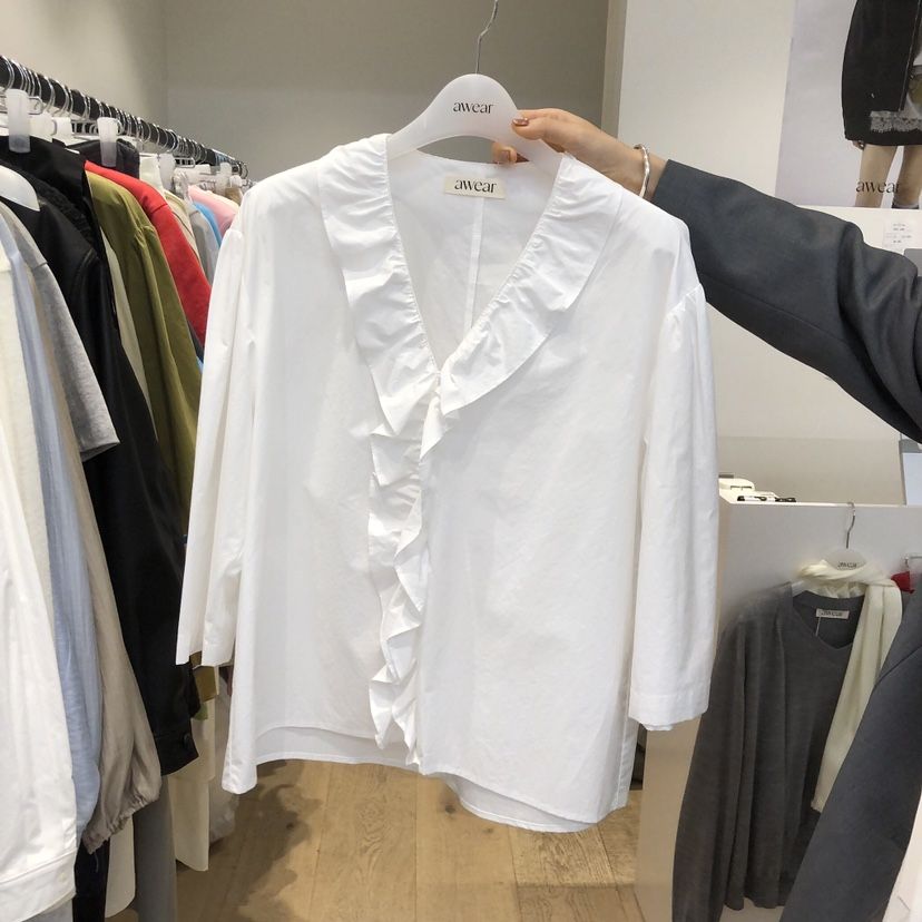 RUMIRU/AWEAR東大門直郵女裝新品休閑真品襯衫蕾絲衫荷葉邊awear/RUMIRU襯衫/蕾絲衫