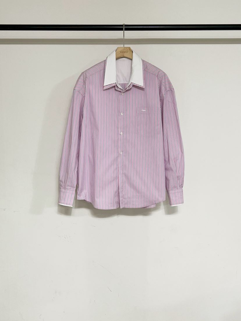 CLAFO韓國代購女裝新款26春夏熱賣真品休閑襯衫蕾絲衫雙層CLAFO襯衫/蕾絲衫