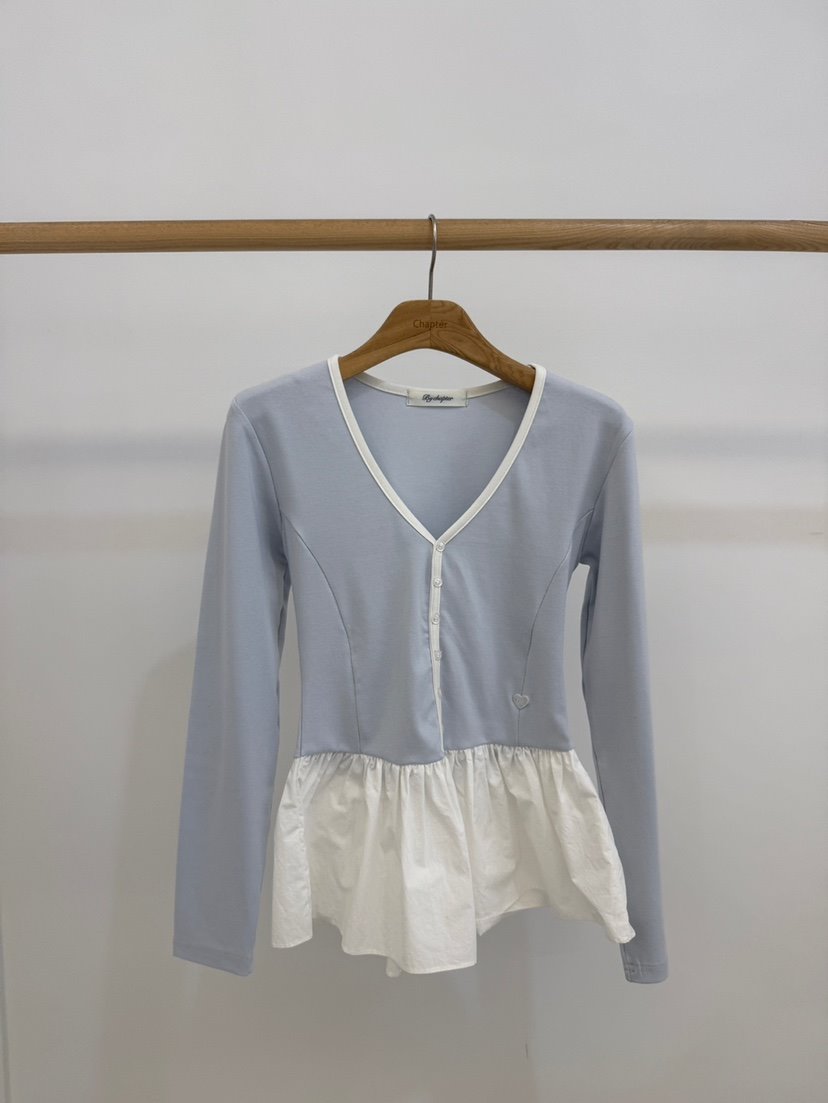 BY CHAPTER韓國代購女裝新款推薦長袖T恤不含腰帶假兩件BY Chapter長袖T恤