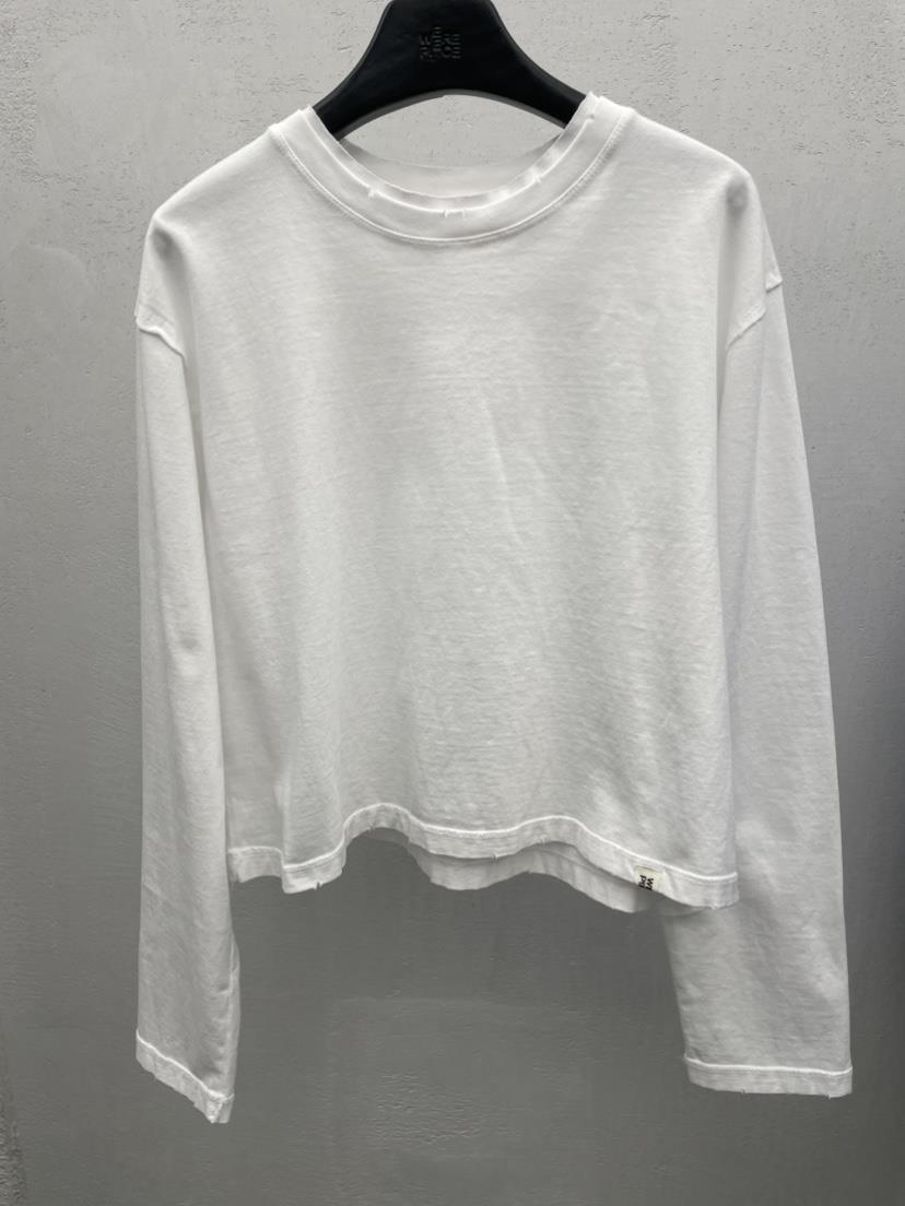 KARE/WEREPIECE東大門實拍女裝新款26春夏長袖T恤復古洗滌KARE/WEREPIECE長袖T恤