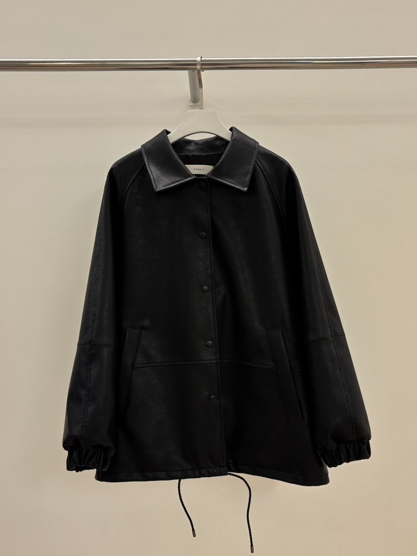 PEBBLE韓國直郵女裝新品人氣休閑真品26春夏時尚熱賣皮衣PEBBLE皮衣