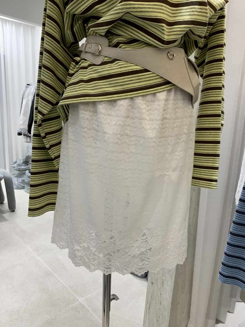 EYEL韓國代購女裝新品真品休閑時尚職業半身裙中短裙條紋EYEL半身裙/中短裙