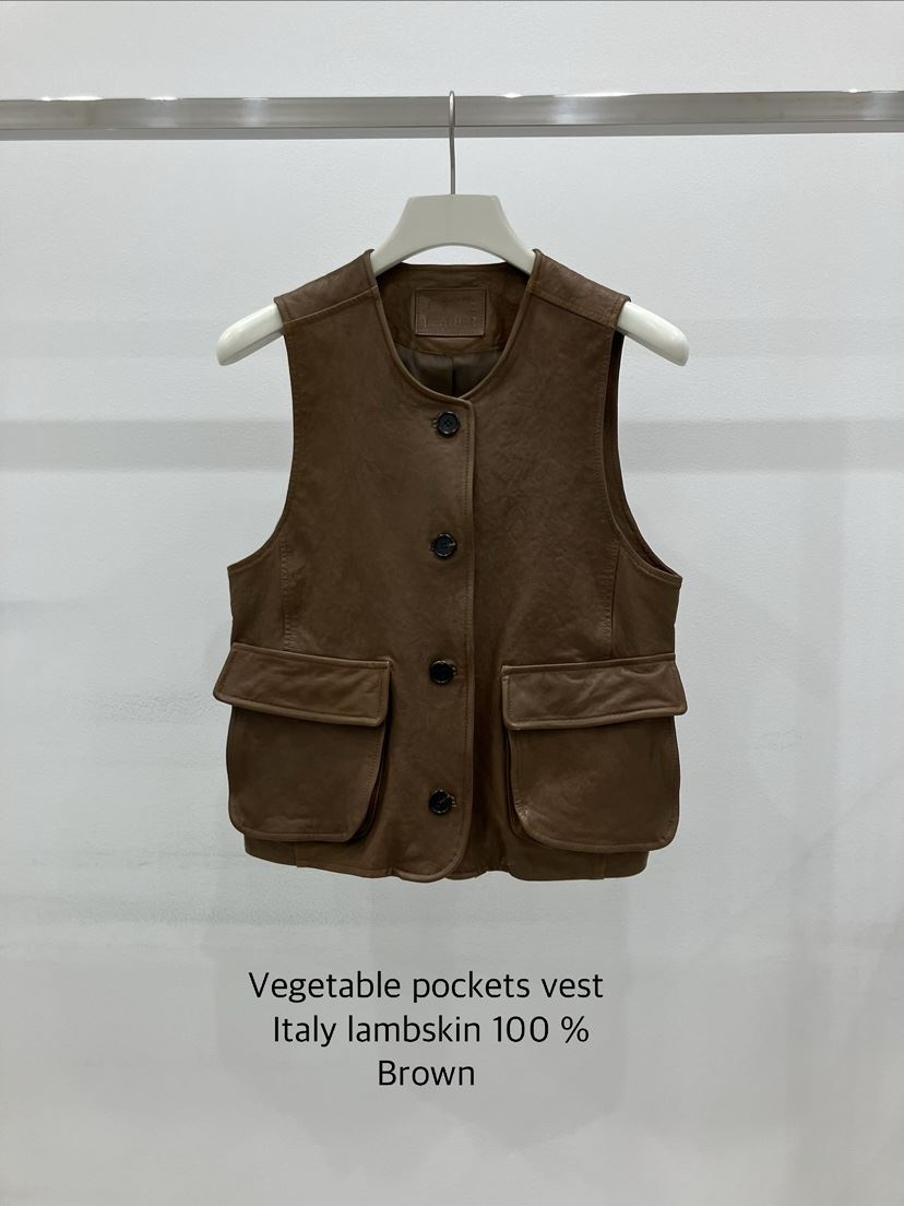 ARVE東大門實拍女士新款職業26春夏真品人氣馬甲口袋皮革ARVE馬甲