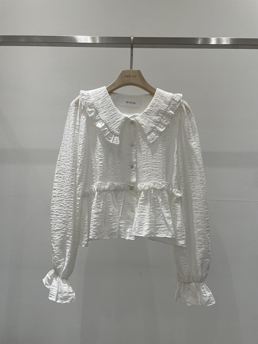 RE STYLE-Q東大門實拍女士新款人氣26春夏真品襯衫蕾絲衫RE STYLE襯衫/蕾絲衫