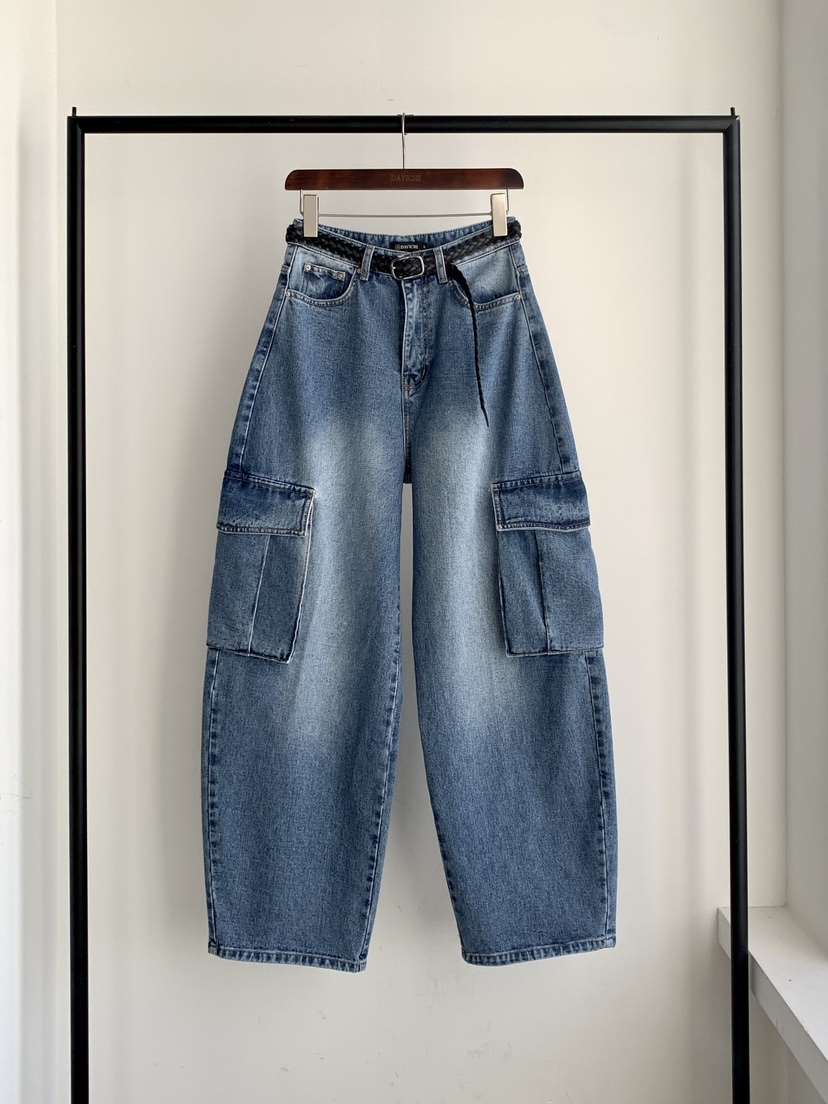 DAVICHI/D.SECOND東大門實拍女裝新款休閑牛仔褲含隨機腰帶DAVICHI/D.SECOND牛仔褲