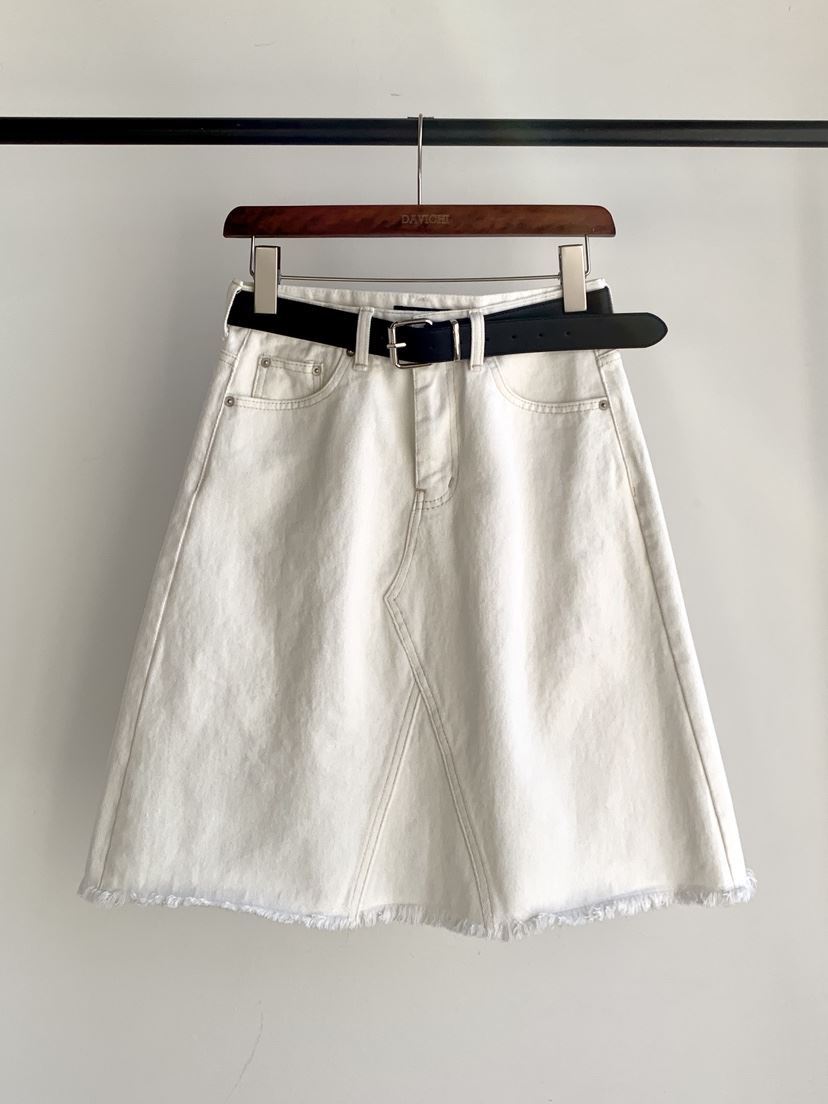 DAVICHI/D.SECOND韓國直郵女士新品休閑半身裙中短裙含隨機腰帶DAVICHI/D.SECOND半身裙/中短裙