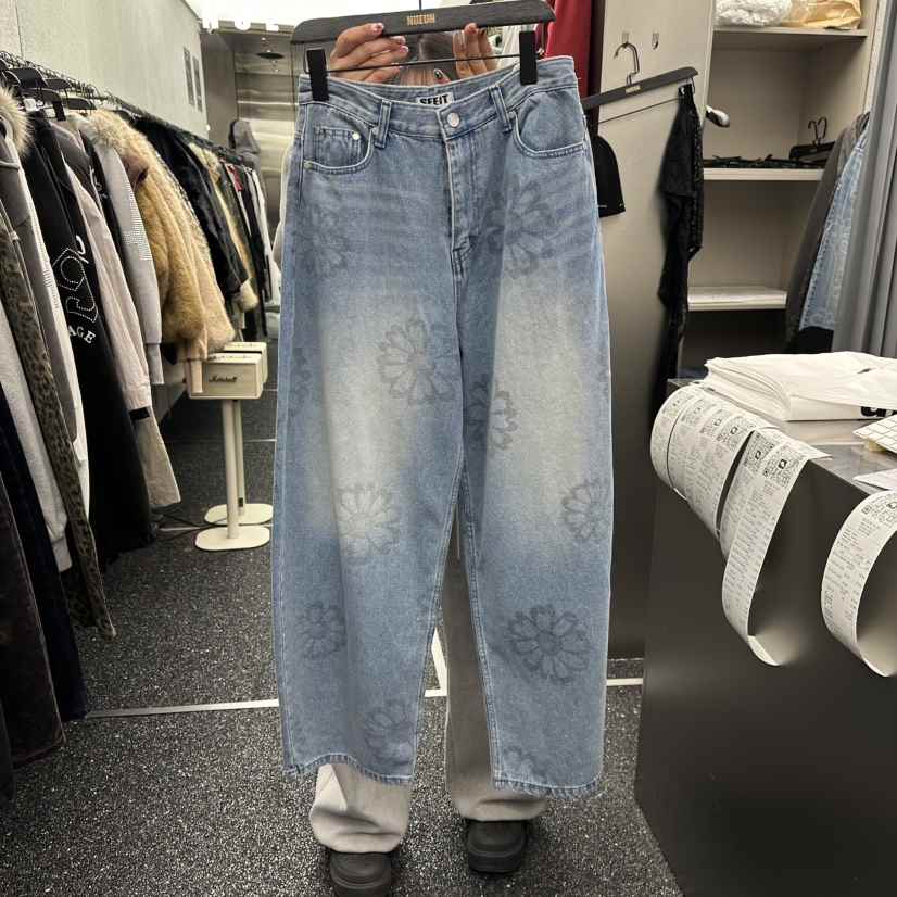 NUEUN東大門實拍女裝新款熱賣人氣推薦26春夏時尚職業牛仔褲NUEUN/SEEOT牛仔褲