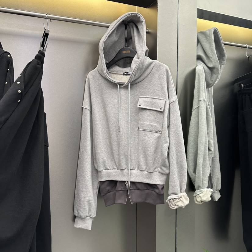 NUEUN東大門實拍女裝新款休閑26春夏職業真品衛衣雙層連帽NUEUN/SEEOT衛衣