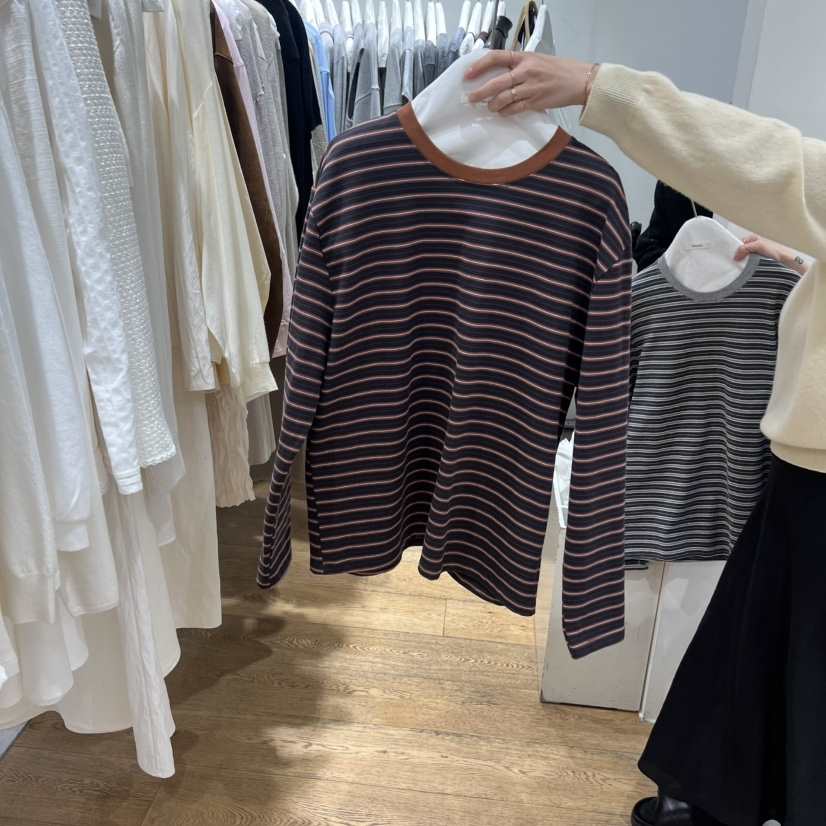 VERVEINE韓國代購女裝新款時尚休閑真品26春夏職業長袖T恤VERVEINE長袖T恤