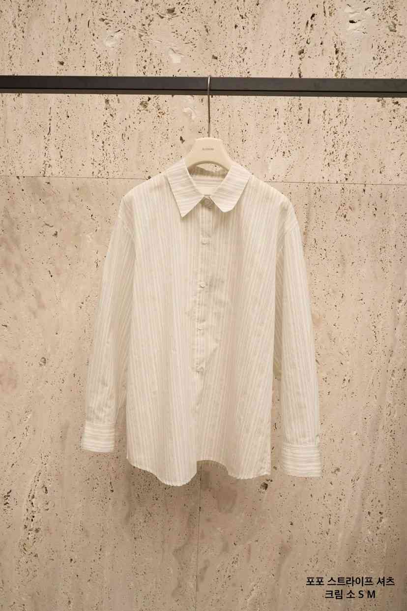 BLOSSOM東大門代購女士新款時尚人氣職業26春季襯衫蕾絲衫條紋BLOSSOM襯衫/蕾絲衫