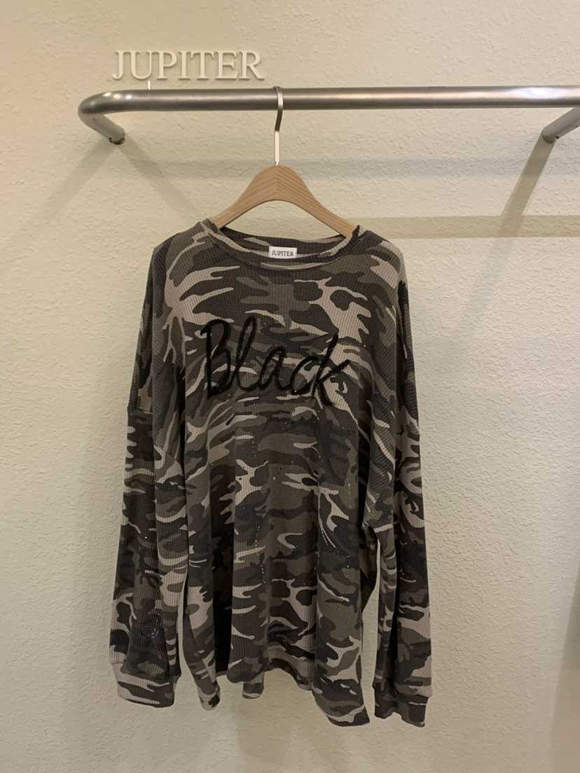 JUPITER東大門代購女士新品人氣職業時尚長袖T恤復古迷彩JUPITER長袖T恤