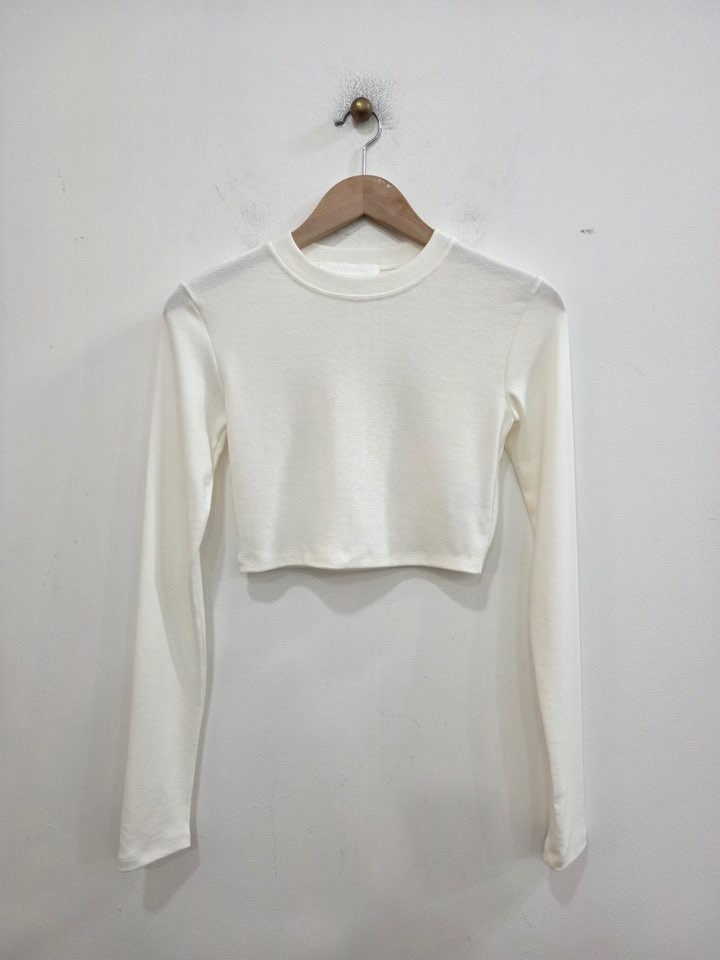 LE MIU東大門實拍女士新品職業休閑人氣長袖T恤羊毛短款LE_MIU長袖T恤