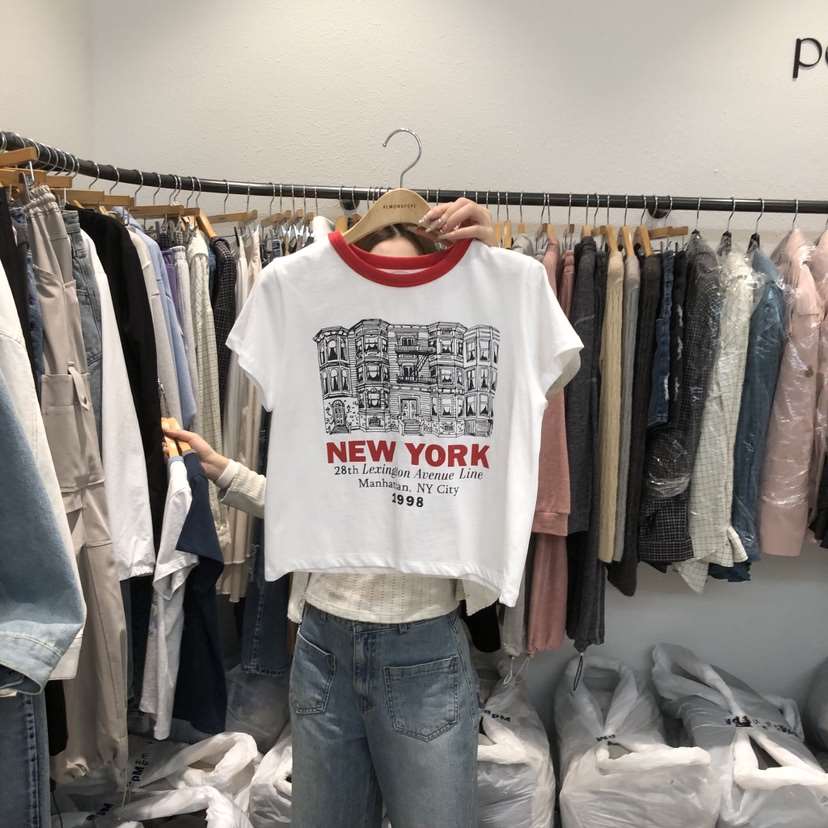 ALMOND PEPE韓國直郵女士新款26春夏推薦職業真品休閑T恤ALMOND PEPET恤