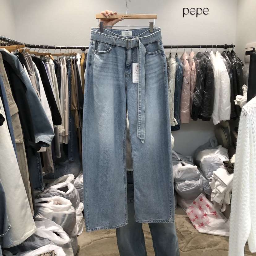 ALMOND PEPE東大門實拍女士新品時尚熱賣休閑牛仔褲腰帶ALMOND PEPE牛仔褲