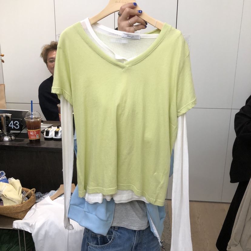 DOHWAJI東大門直郵女士新款職業26春夏人氣T恤不含內搭V領DOHWAJIT恤