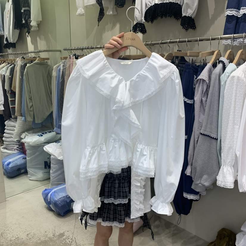 J PEAK/BY FLOW韓國代購女士新款26春夏推薦襯衫蕾絲衫J PEAK襯衫/蕾絲衫