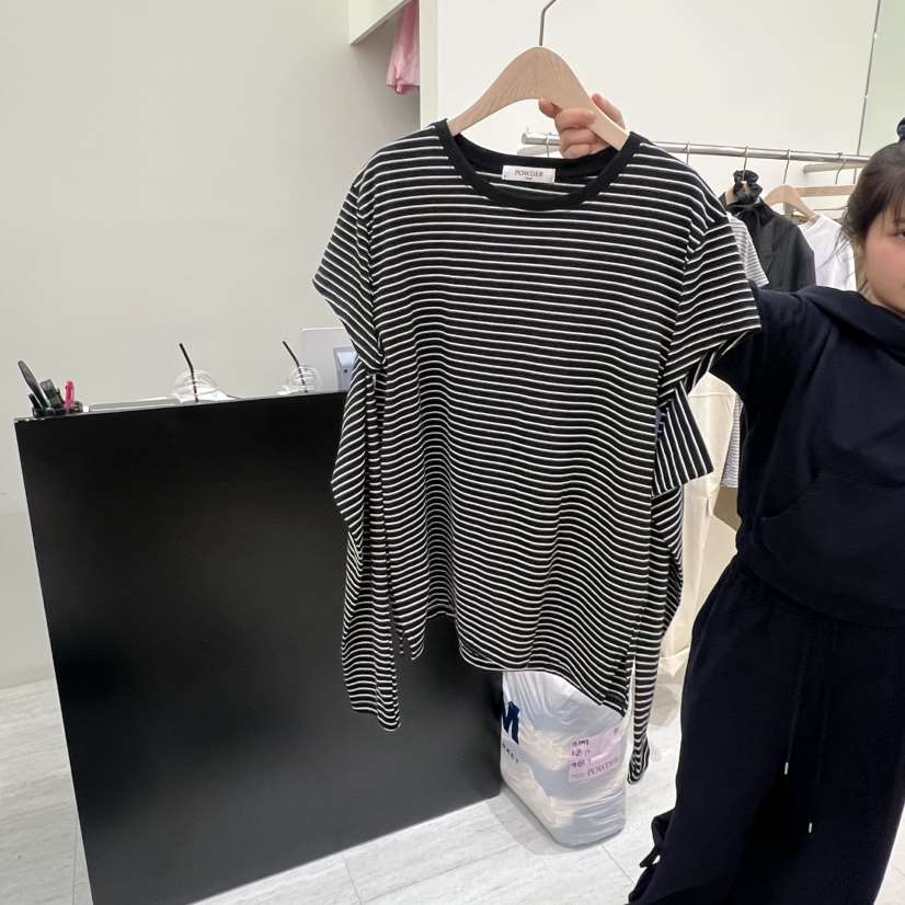 POWDER韓國代購女裝新品職業人氣推薦休閑26春夏熱賣長袖T恤POWDER長袖T恤