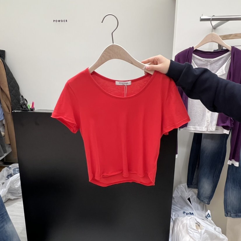 POWDER東大門代購女士新品26春夏人氣休閑熱賣職業推薦T恤POWDERT恤
