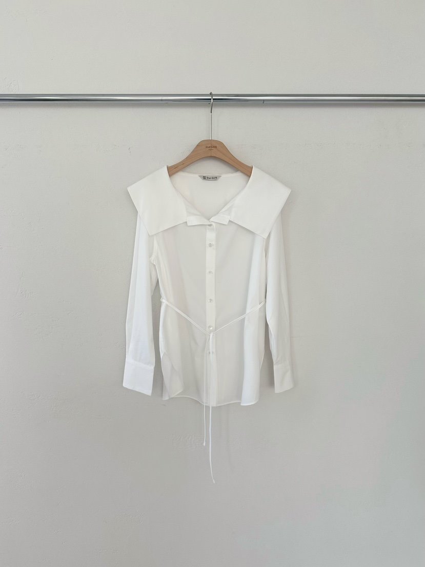 2ND GATE韓國代購女裝新款熱賣26春夏人氣襯衫蕾絲衫含腰繩2ND GATE襯衫/蕾絲衫