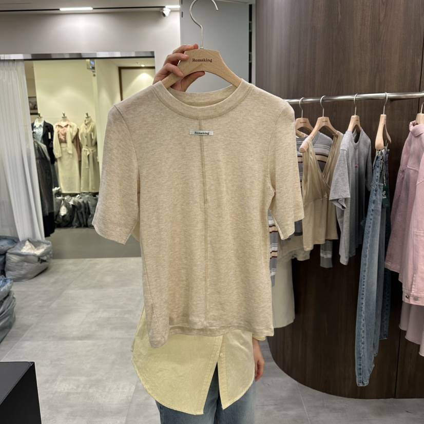 URBANSTORY/REMAKING東大門實拍女士新品熱賣26春夏休閑T恤Remaking/URBANSTORYT恤