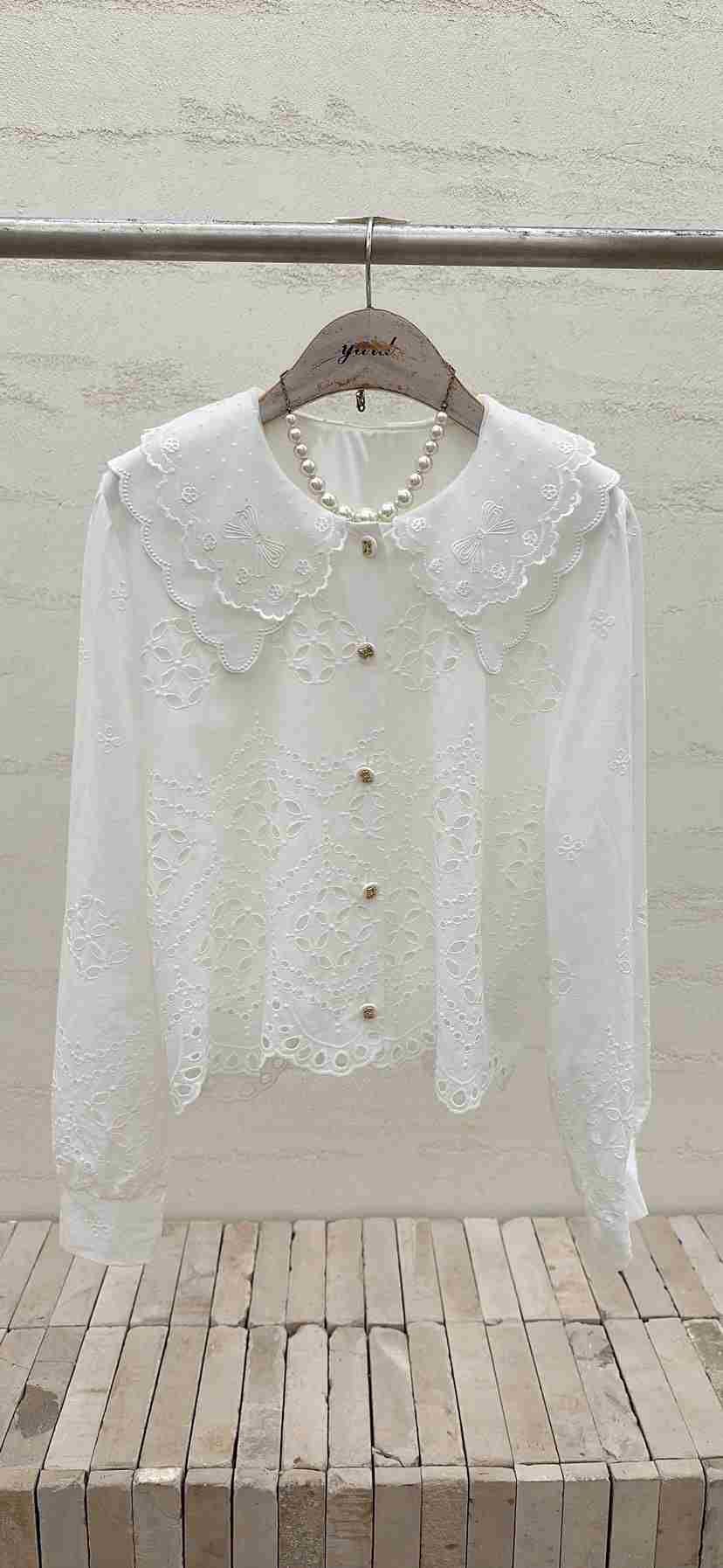 YARD東大門代購女士新款26春夏真品襯衫蕾絲衫不含項鏈棉質YARD襯衫/蕾絲衫