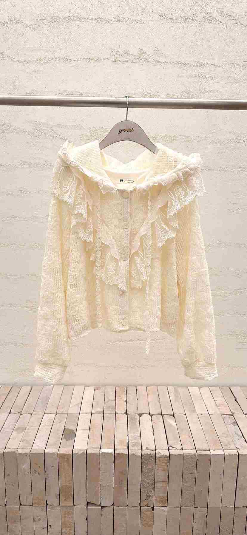 YARD韓國代購女裝新款推薦休閑26春夏熱賣人氣襯衫蕾絲衫YARD襯衫/蕾絲衫