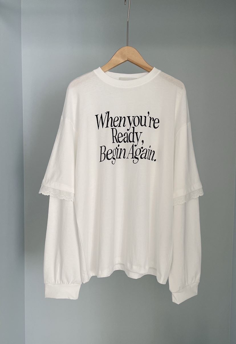 MINIQUEENS韓國直郵女士新品休閑熱賣26春夏職業長袖T恤蕾絲MINIQUEENS長袖T恤