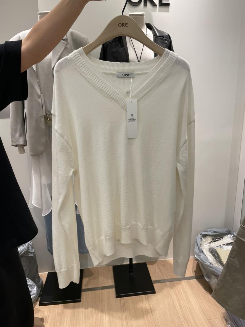 ORE-P東大門實拍女裝新品時尚人氣休閑真品26春夏針織衫雙V領ORE針織衫
