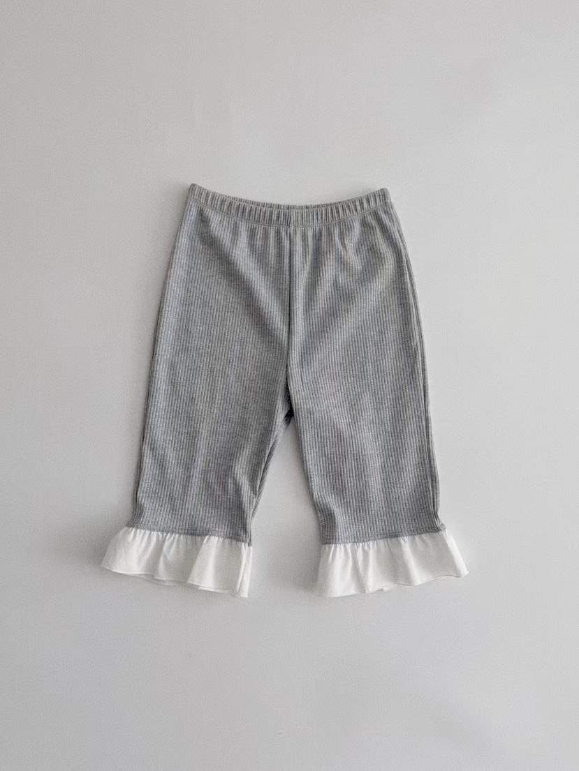 OLI SEOUL東大門實拍女士新品真品人氣26春夏短褲荷葉邊羅紋OLI SEOUL短褲