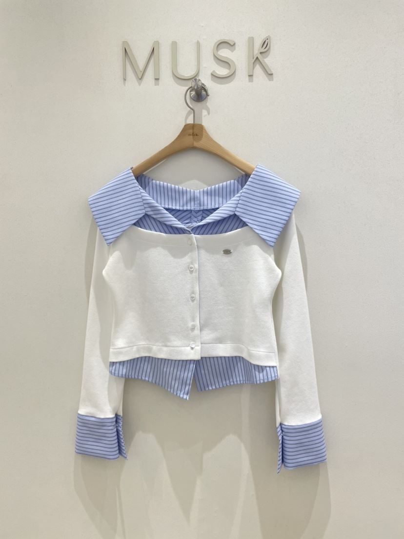 MUSK東大門直郵女裝新款時尚26春夏熱賣襯衫蕾絲衫假兩件MUSK襯衫/蕾絲衫