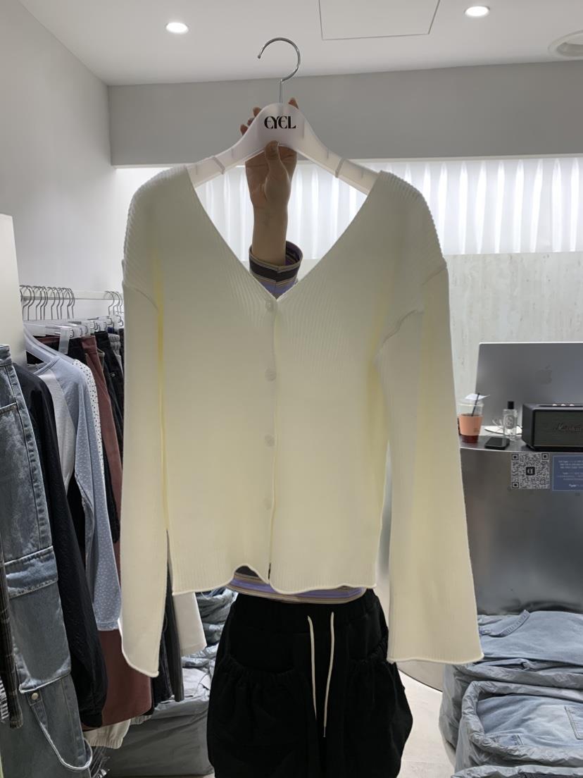 EYEL韓國直郵女士新款職業真品休閑推薦熱賣針織衫V領開衫EYEL針織衫