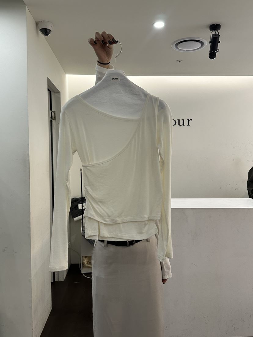 YOUR-P韓國代購女裝新品休閑時尚26春夏推薦長袖T恤假兩件YOUR-P長袖T恤