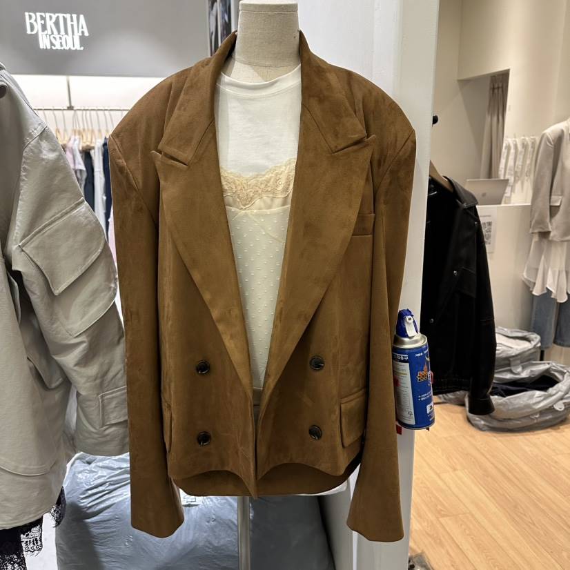 BERTHA韓國直郵女士新款熱賣人氣推薦時尚休閑26春夏夾克麂皮BERTHA夾克