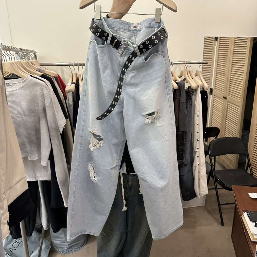 NUT韓國直郵女裝新款真品26春夏職業休閑時尚牛仔褲不含腰帶NUT牛仔褲