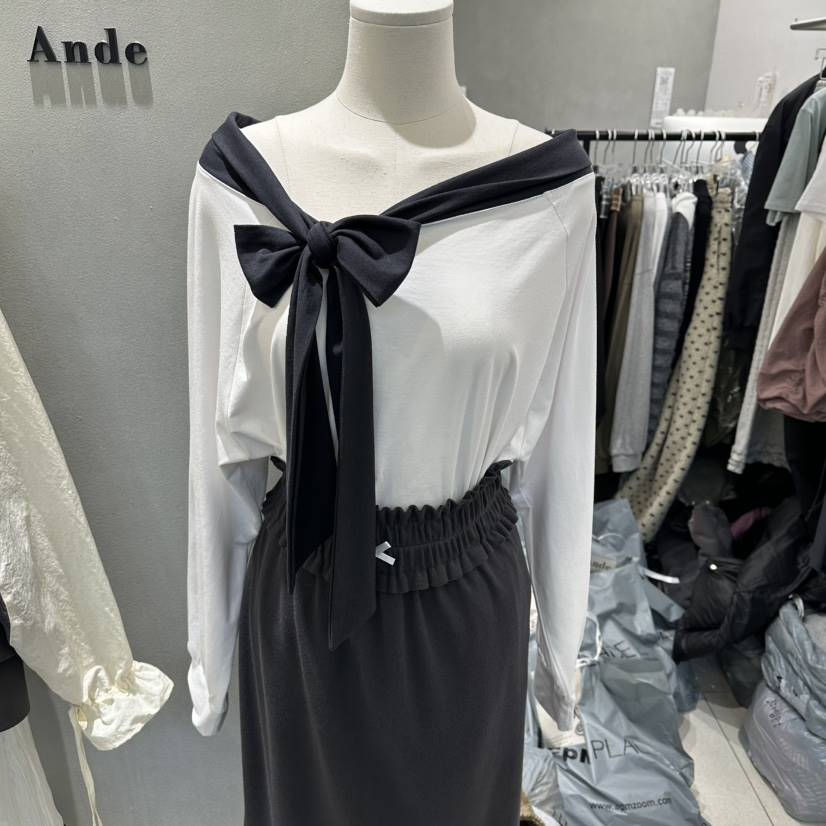 ANDE韓國代購女士新品時尚人氣熱賣職業26春夏推薦長袖T恤Ande長袖T恤