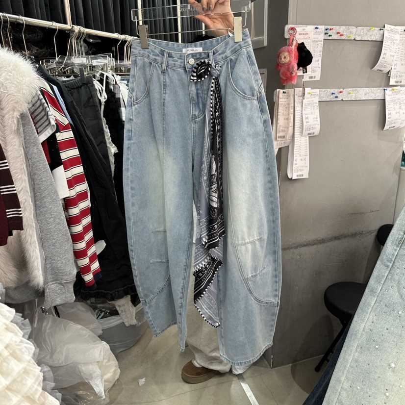 MOMAZU東大門代購女士新款休閑推薦26春夏牛仔褲不含絲巾圍巾MOMAZU牛仔褲