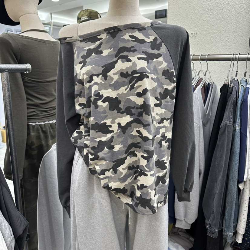 MAGOT韓國直郵女裝新品推薦時尚職業休閑人氣長袖T恤迷彩IIIΛGOT/MAGOT長袖T恤