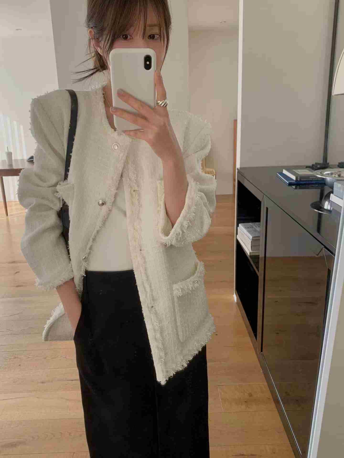 MIELLE-미엘르-OT東大門實拍女裝新款推薦時尚夾克粗花呢MIELLE-미엘르-OT夾克