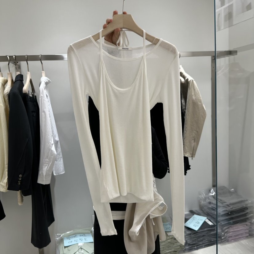 HAUTTE-P韓國代購女裝新款真品熱賣職業人氣長袖T恤假兩件HAUTTE長袖T恤