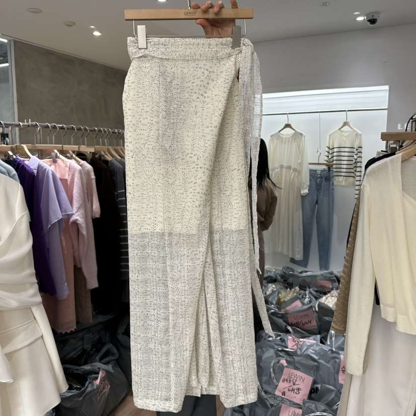 LEWIN韓國直郵女裝新款休閑熱賣真品人氣26春夏長裙披肩雪紡LEWIN長裙