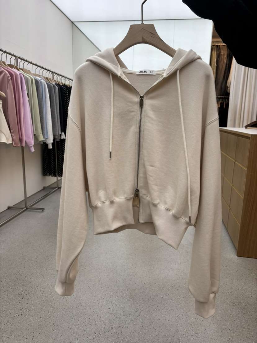 JUJU韓國代購女士新品時尚26春夏真品夾克連帽拉鏈衫短款JUJU夾克
