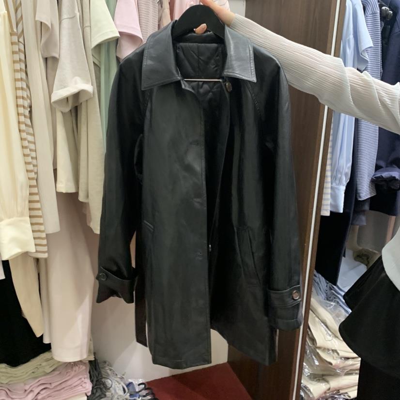 PEANUT BUTTER東大門實拍女裝新款26春夏熱賣皮衣含腰帶PEANUT BUTTER皮衣