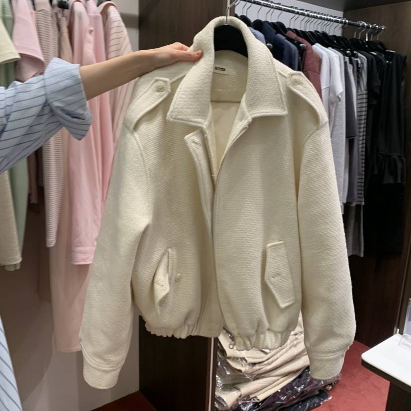 PEANUT BUTTER東大門實拍女士新款休閑人氣職業夾克粗花呢PEANUT BUTTER夾克