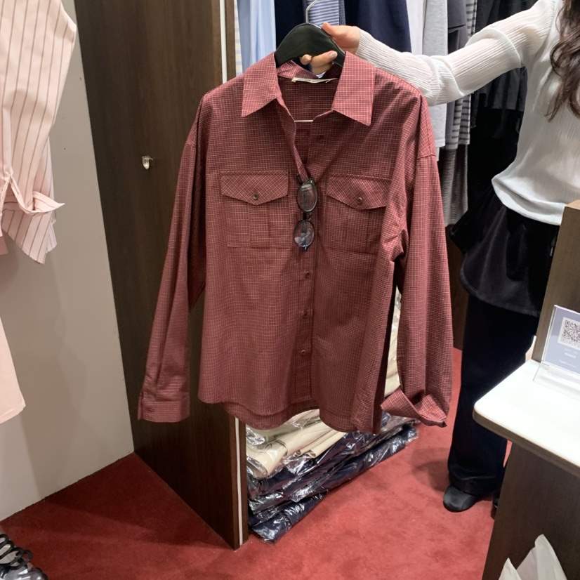 PEANUT BUTTER東大門直郵女裝新款推薦休閑襯衫蕾絲衫口袋PEANUT BUTTER襯衫/蕾絲衫