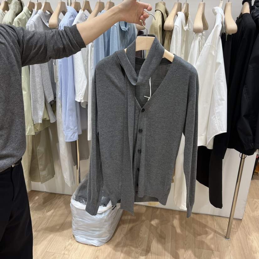 HAUS-A東大門實拍女士新品推薦時尚針織衫含脖帶圍巾開衫HAUSWOMEN針織衫