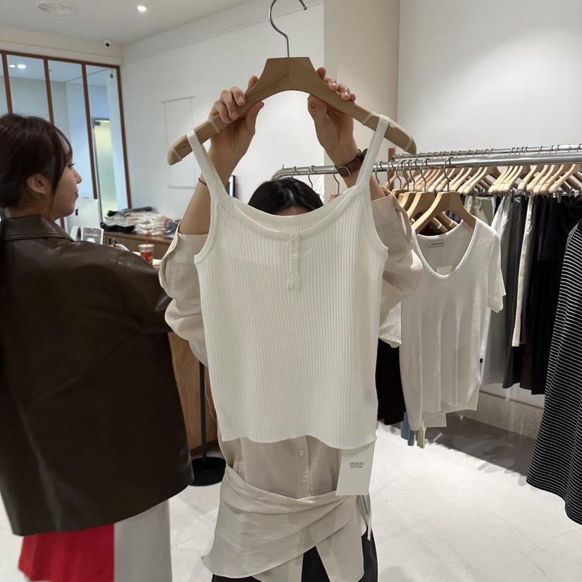 ANDMORE BUTTON韓國直郵女裝新品休閑職業26春夏吊帶背心紐扣ANDMORE BUTTON吊帶/背心