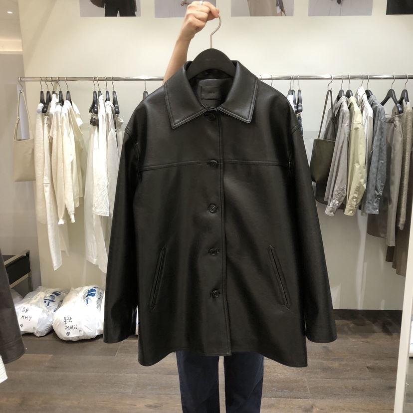 OURIN/THIS IS東大門直郵女士新款職業皮衣不含圍巾皮革OURIN/THIS IS皮衣