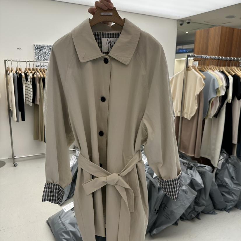 MER韓國代購女裝新品人氣26春季熱賣推薦時尚長款風衣含腰帶MER/ANGELO BIANCO長款風衣