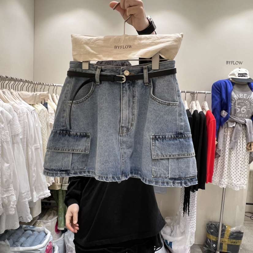 BY FLOW東大門直郵女士新款26春季休閑短裙包含腰帶工裝BY FLOW短裙